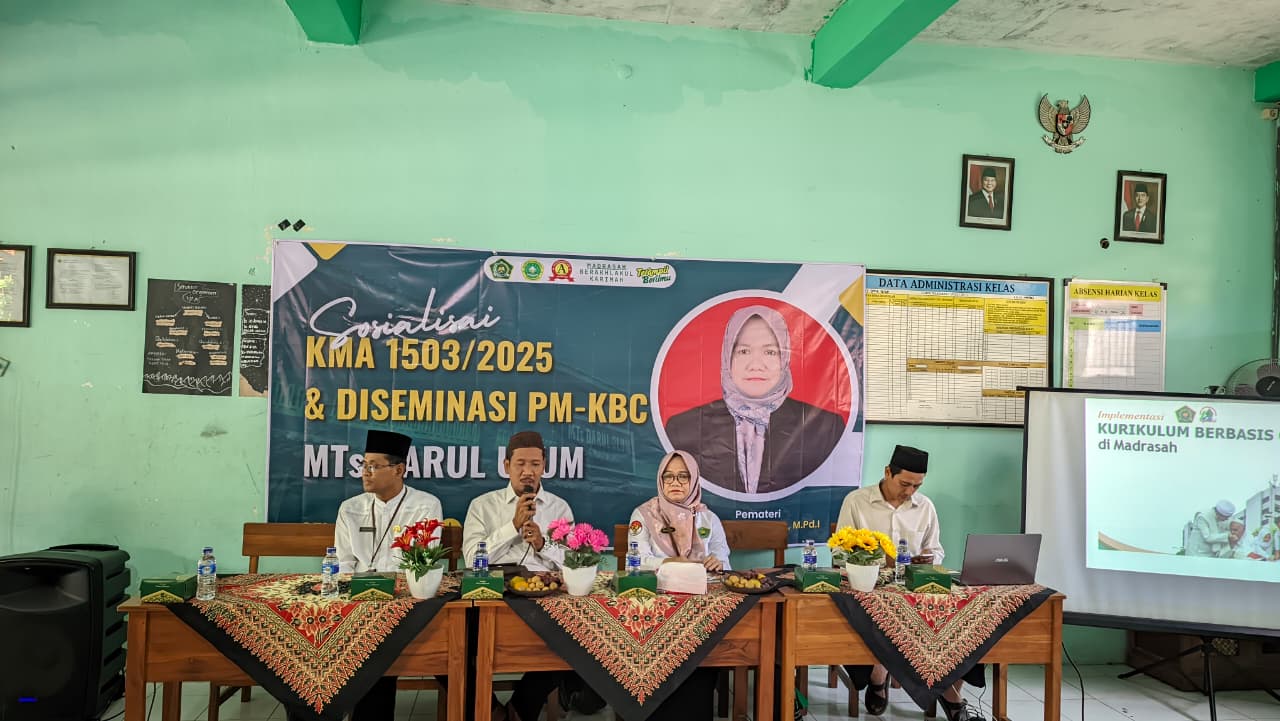 Sosialisasi KMA 1503 Tahun 2025 dan Diseminasi PM Kurikulum Berbasis Cinta di MTs Darul Ulum